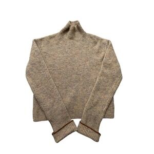 Paloma Wool Mohair Blend Sweater XS/S Beige Mock Neck Ribbed Knit